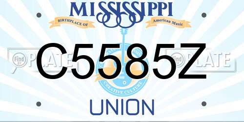 C5585Z Mississippi License Plate