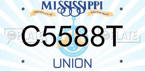 C5588T Mississippi License Plate