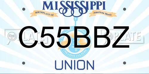 C55BBZ Mississippi License Plate