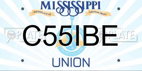 C55IBE Mississippi License Plate