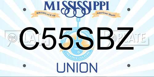 C55SBZ Mississippi License Plate