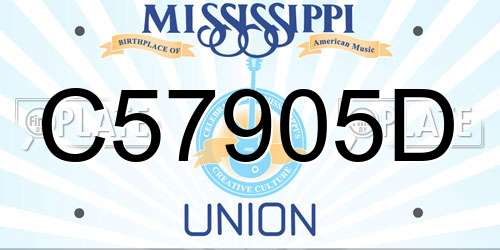 C57905D Mississippi License Plate