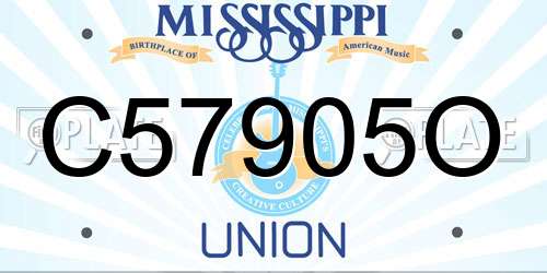 C57905O Mississippi License Plate