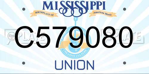 C579080 Mississippi License Plate