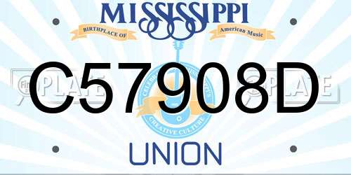 C57908D Mississippi License Plate