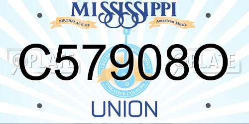 C57908O Mississippi License Plate