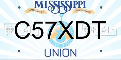 C57XDT Mississippi License Plate