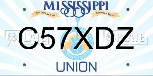 C57XDZ Mississippi License Plate