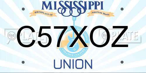 C57XOZ Mississippi License Plate