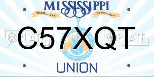 C57XQT Mississippi License Plate