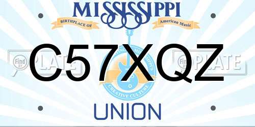 C57XQZ Mississippi License Plate
