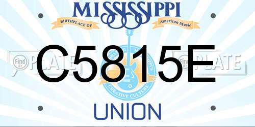 C5815E Mississippi License Plate