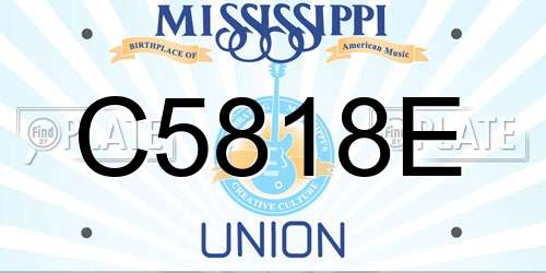 C5818E Mississippi License Plate