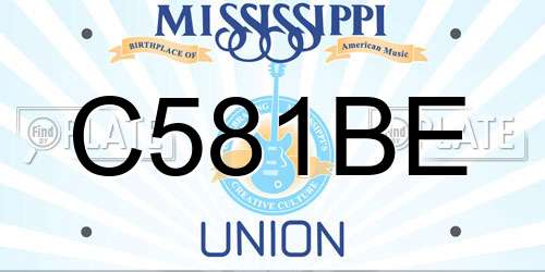 C581BE Mississippi License Plate