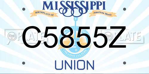 C5855Z Mississippi License Plate