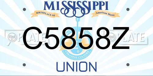 C5858Z Mississippi License Plate