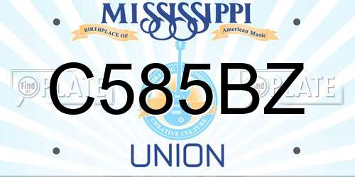 C585BZ Mississippi License Plate