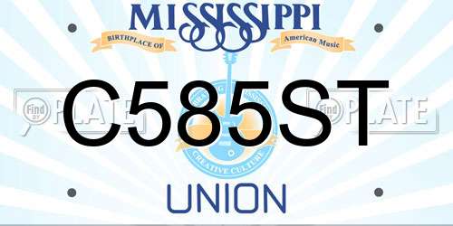 C585ST Mississippi License Plate