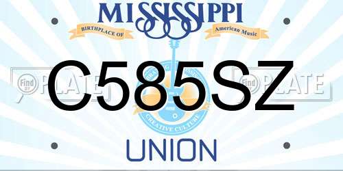 C585SZ Mississippi License Plate