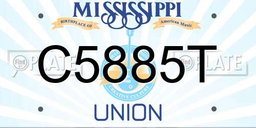 C5885T Mississippi License Plate