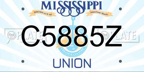 C5885Z Mississippi License Plate