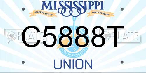 C5888T Mississippi License Plate