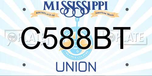 C588BT Mississippi License Plate