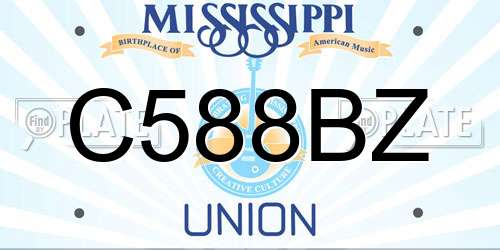 C588BZ Mississippi License Plate