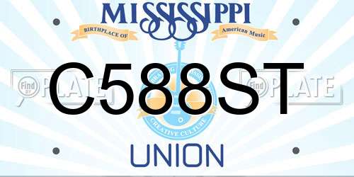 C588ST Mississippi License Plate