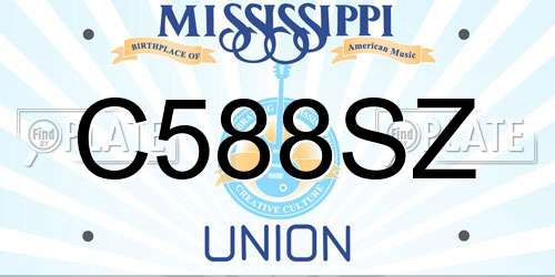 C588SZ Mississippi License Plate