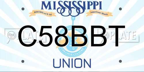 C58BBT Mississippi License Plate