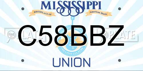 C58BBZ Mississippi License Plate