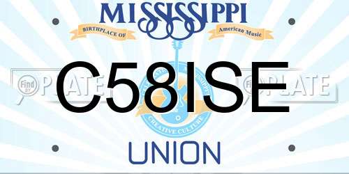 C58ISE Mississippi License Plate
