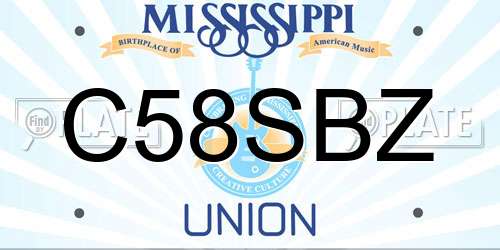 C58SBZ Mississippi License Plate