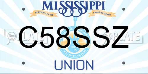 C58SSZ Mississippi License Plate