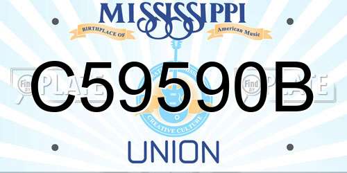 C59590B Mississippi License Plate