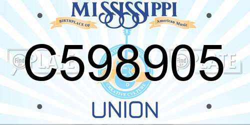 C598905 Mississippi License Plate