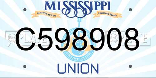 C598908 Mississippi License Plate
