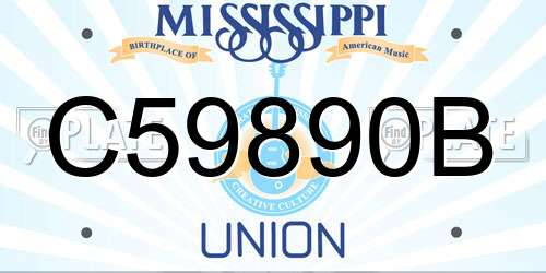 C59890B Mississippi License Plate