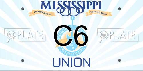 C6 Mississippi License Plate