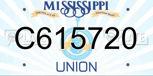 C615720 Mississippi License Plate