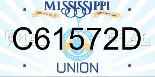 C61572D Mississippi License Plate
