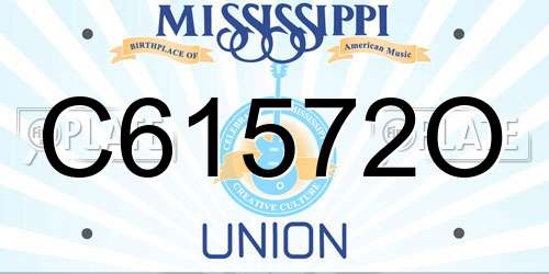 C61572O Mississippi License Plate