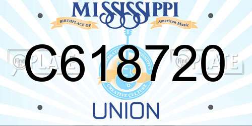 C618720 Mississippi License Plate