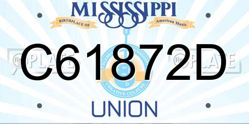 C61872D Mississippi License Plate