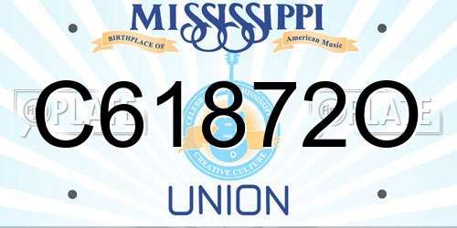 C61872O Mississippi License Plate