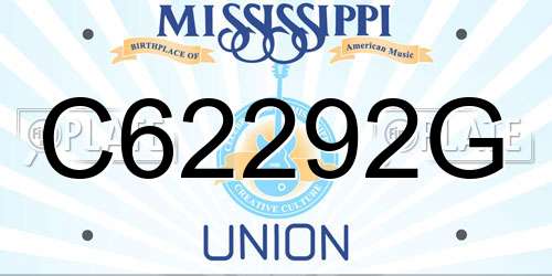 C62292G Mississippi License Plate