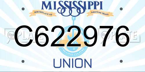 C622976 Mississippi License Plate