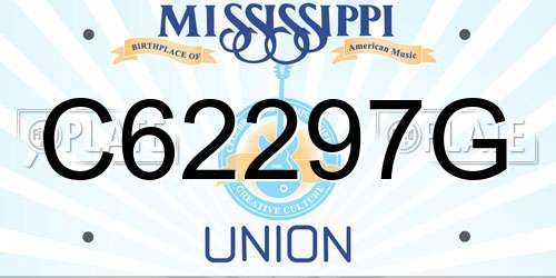 C62297G Mississippi License Plate