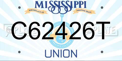 C62426T Mississippi License Plate